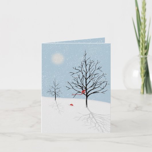 エンチャントフォレストクリスマスデイホリデーカード カード (正面)