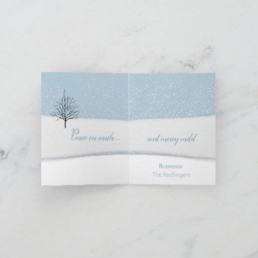 エンチャントフォレストクリスマスデイホリデーカード カード (内部)