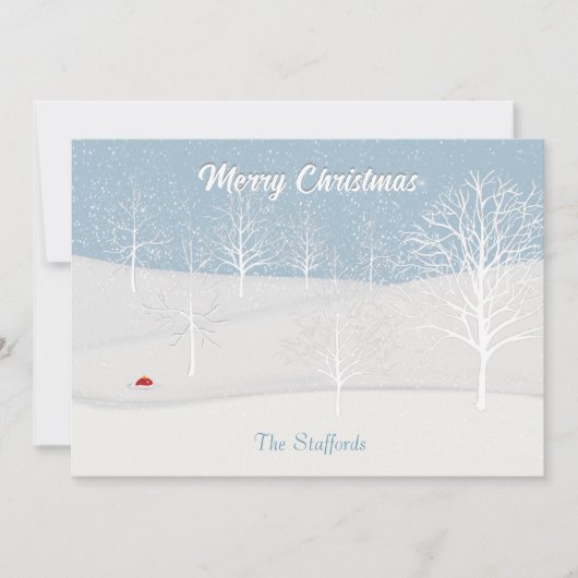 エンチャントフォレストクリスマスデイホリデーカード シーズンカード (正面)