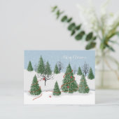 エンチャントフォレストクリスマスデイホリデーハガキ シーズンポストカード (スタンド正面)