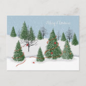エンチャントフォレストクリスマスデイホリデーハガキ シーズンポストカード (正面)