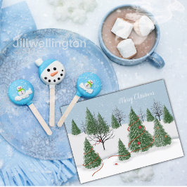 エンチャントフォレストクリスマスデイホリデーハガキ シーズンポストカード