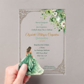 エンチャントフォレストグリーンセージキンセアニラ アクリル招待状 (インサイチュ (ポータブル))