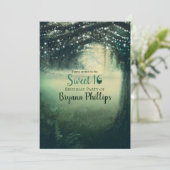 エンチャントフォレストグリーンブルーライトスウィート16パーティー 招待状 (スタンド正面)