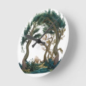 エンチャントフォレストゲートウェイ – 自然インスパイアウォータコ ラウンド壁時計 (傾斜)