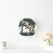 エンチャントフォレストゲートウェイ – 自然インスパイアウォータコ ラウンド壁時計 (ホーム)