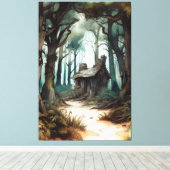 エンチャントフォレストコテージ キャンバスプリント (インサイチュ (ウッドフロア))