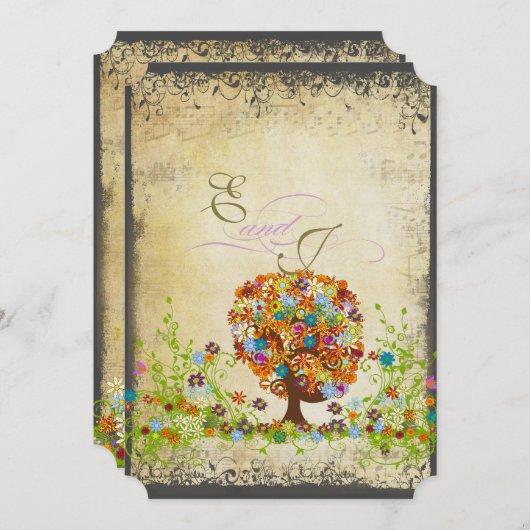 エンチャントフォレストサイドブランチ結婚式招待状 招待状 (正面/裏面)