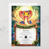 エンチャントフォレストスネーク誕生日 招待状 (正面/裏面)