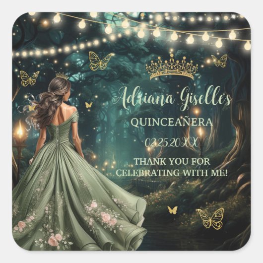 エンチャントフォレストセージ緑ドレスキンセアニラ16th スクエアシール (正面)