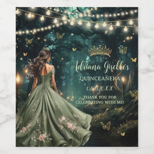 エンチャントフォレストセージ緑ドレスキンセアニラ16th ワインラベル (シングルラベル)