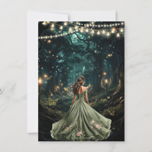 エンチャントフォレストセージ緑ドレスキンセアニラ サンキューカード (裏面)