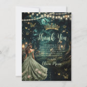 エンチャントフォレストセージ緑ドレスキンセアニラ サンキューカード (正面)
