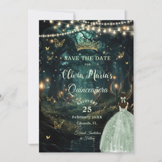 エンチャントフォレストセージ緑ドレスキンセアニラ セーブザデート (正面)