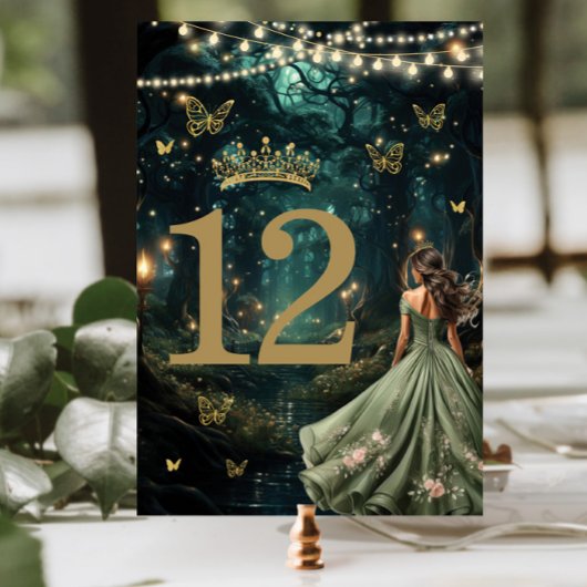 エンチャントフォレストセージ緑ドレスキンセアニラ テーブルナンバー