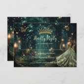 エンチャントフォレストセージ緑ドレスキンセアニラ 出欠カード (正面/裏面)