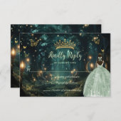 エンチャントフォレストセージ緑ドレスキンセアニラ 出欠カード (正面/裏面)