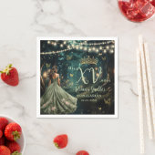 エンチャントフォレストセージ緑ドレスキンセアニラXV スタンダードカクテルナプキン (インサイチュ)