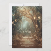 エンチャントフォレストツリーズフェアリーライトブライダルシャワー 招待状 (正面)