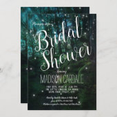 エンチャントフォレストツリーズフェアリーライトブライダルシャワー 招待状 (正面/裏面)