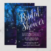 エンチャントフォレストツリーズフェアリーライトブライダルシャワー 招待状 (正面/裏面)