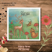 エンチャントフォレストディアー&キツネフェアリーファースト誕生日 スタンダードカクテルナプキン