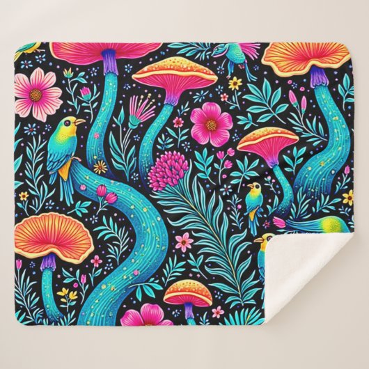 エンチャントフォレストドリーお洒落ムデザイン シェルパブランケット (正面(横))