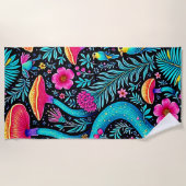 エンチャントフォレストドリーお洒落ムデザイン ビーチタオル (正面)