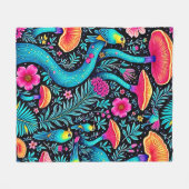 エンチャントフォレストドリーお洒落ムデザイン フリースブランケット (正面(横))