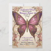 エンチャントフォレストバタフライスウィート16招待状 招待状 (正面)