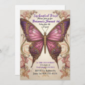 エンチャントフォレストバタフライスウィート16招待状 招待状 (正面/裏面)