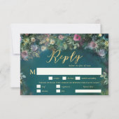 エンチャントフォレストバラアーチミールウェディングRSVP 出欠カード (正面)