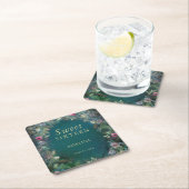 エンチャントフォレストバラグリーナリーフェアリーウッドランドRSVP スクエアペーパーコースター (インサイチュ)