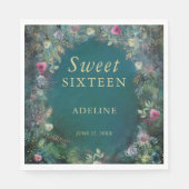 エンチャントフォレストバラグリーナリーフェアリーウッドランドRSVP スタンダードランチョンナプキン (正面)