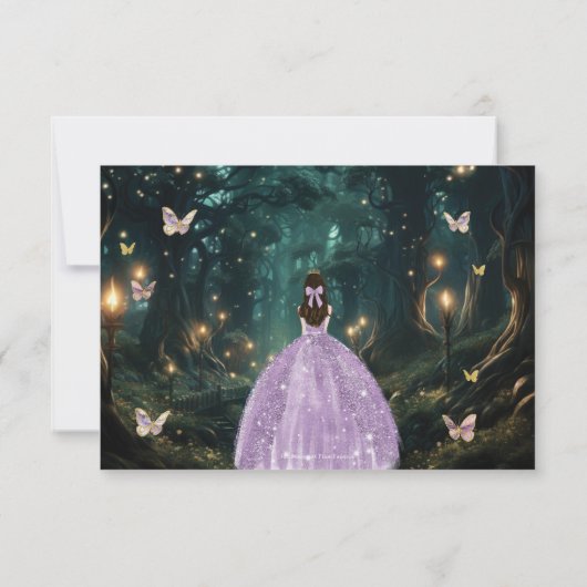 エンチャントフォレストパープル薄紫ドレスキンセアニラ 出欠カード (裏面)