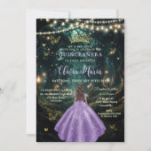 エンチャントフォレストパープル薄紫ドレスXVキンセアニラ 招待状 (正面)