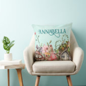 エンチャントフォレストフェアリーガーデンドアオンティール(緑がかった色) クッション (椅子)