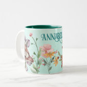 エンチャントフォレストフェアリーガーデンドアオンティール(緑がかった色) ツートーンマグカップ (正面左)