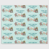 エンチャントフォレストフェアリーガーデンドアオンティール（緑がかった色） ラッピングペーパー (フラット)