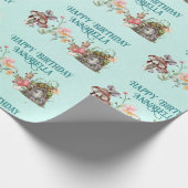 エンチャントフォレストフェアリーガーデンドアオンティール（緑がかった色） ラッピングペーパー (角)