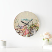 エンチャントフォレストフェアリーガーデンヴィンテージドア ラージ壁時計 (ホーム)