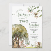 エンチャントフォレストフェアリーガーデン子供の誕生日 招待状 (正面)