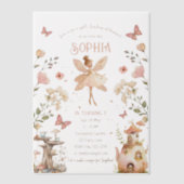 エンチャントフォレストフェアリーガール誕生日 ベラム紙招待状 (正面)