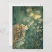 エンチャントフォレストフェアリークレセントムーン誕生日 招待状 (裏面)