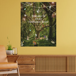 エンチャントフォレストフェアリーズバニー蝶キツネ ポスター