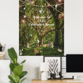 エンチャントフォレストフェアリーズバニー蝶キツネ ポスター (ホームオフィス)