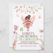 エンチャントフォレストフェアリーファースト誕生日招待状 招待状 (正面)