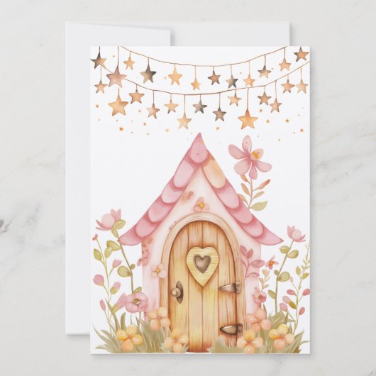 エンチャントフォレストフェアリーファースト誕生日招待状 招待状 (裏面)