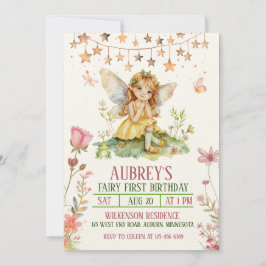 エンチャントフォレストフェアリーファースト誕生日招待状 招待状