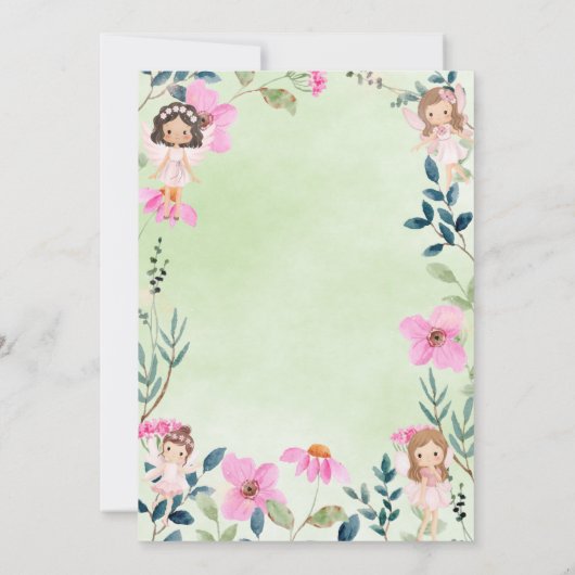 エンチャントフォレストフェアリーファースト誕生日 招待状 (裏面)